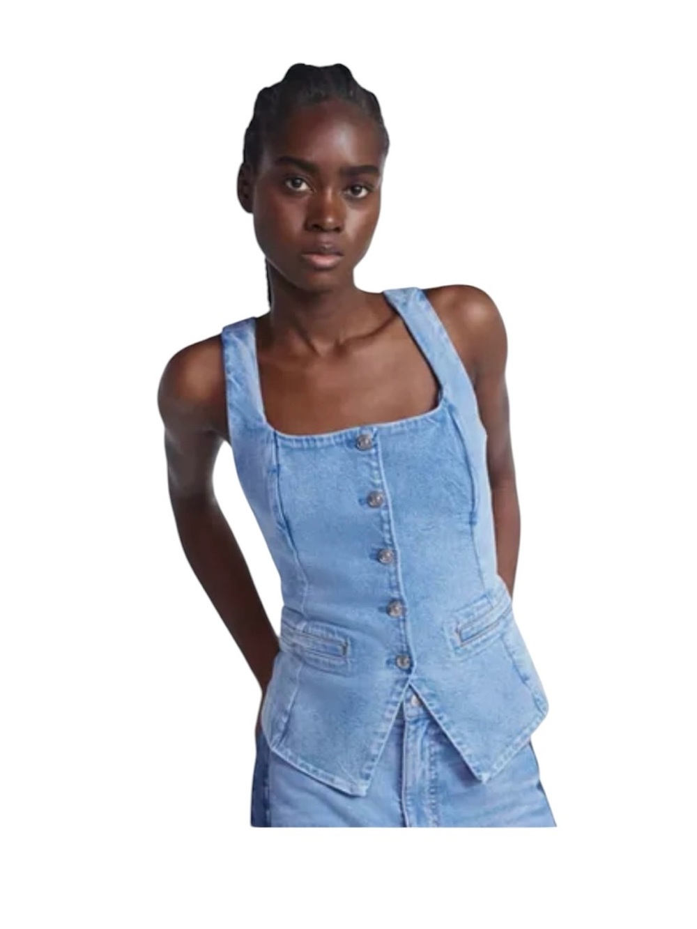 NWT Scoop Women’s and Women’s  Denim Longline Vest Size Xl